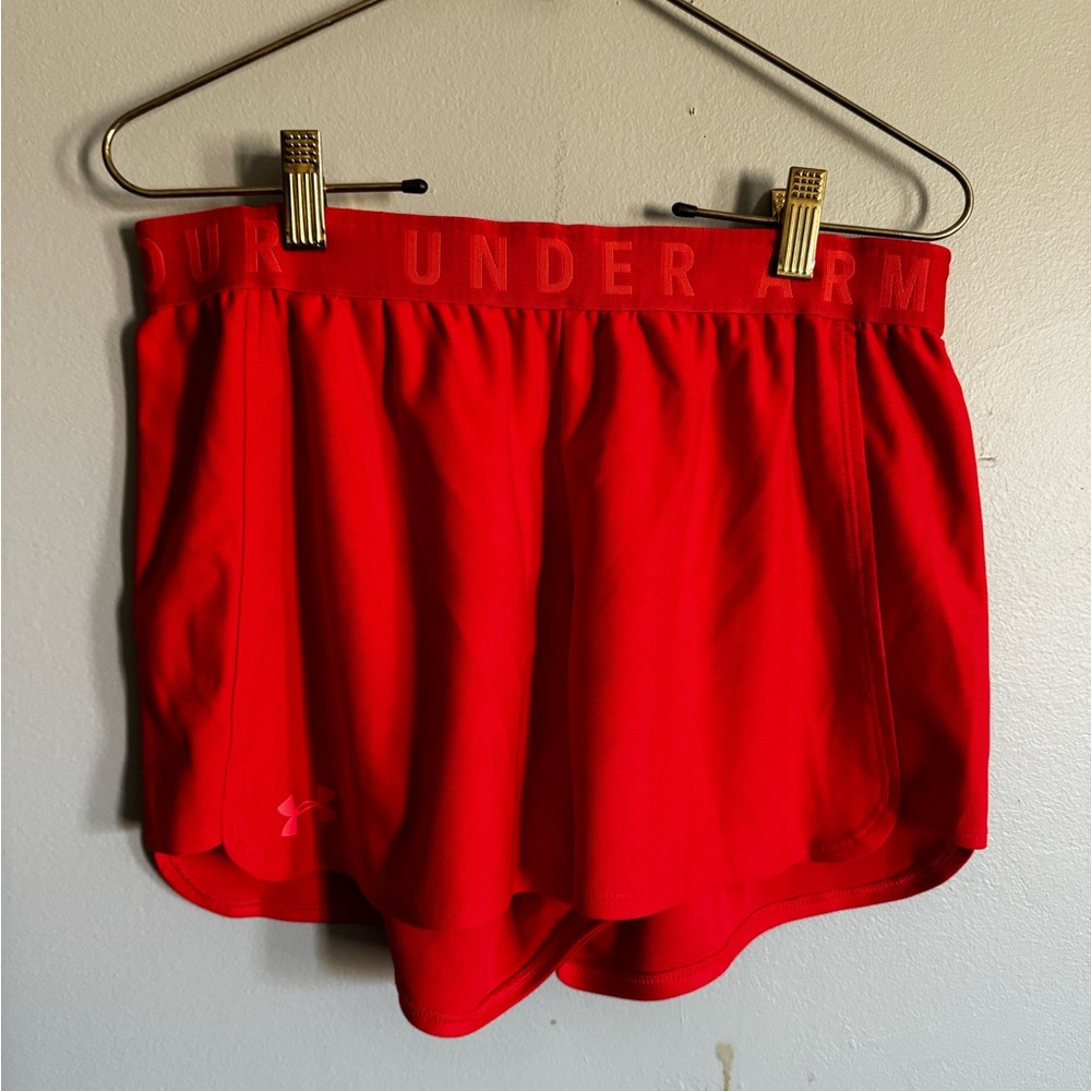 Bright Red women’s Size M Under Armour Running Athletic Shorts